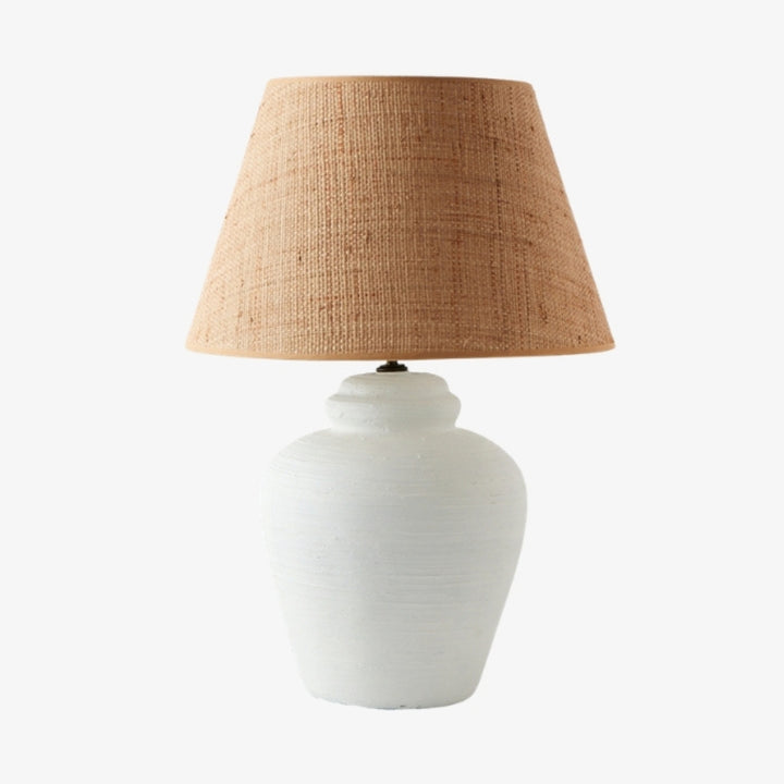 Vintage Ceramic Lamp with Custom Sisal Shade
