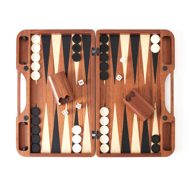 Mid-Century Danish Wooden Backgammon Set