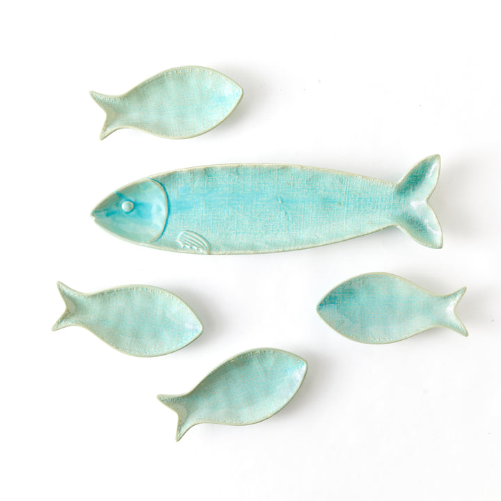 Vintage Set of Fish Plates and Platter by Nantucket Home