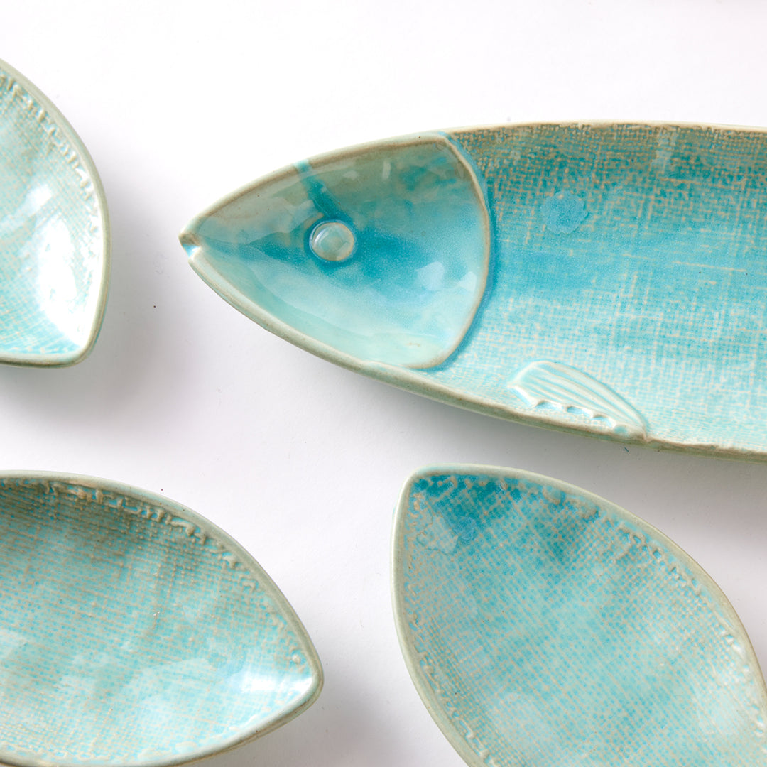 Vintage Set of Fish Plates and Platter by Nantucket Home