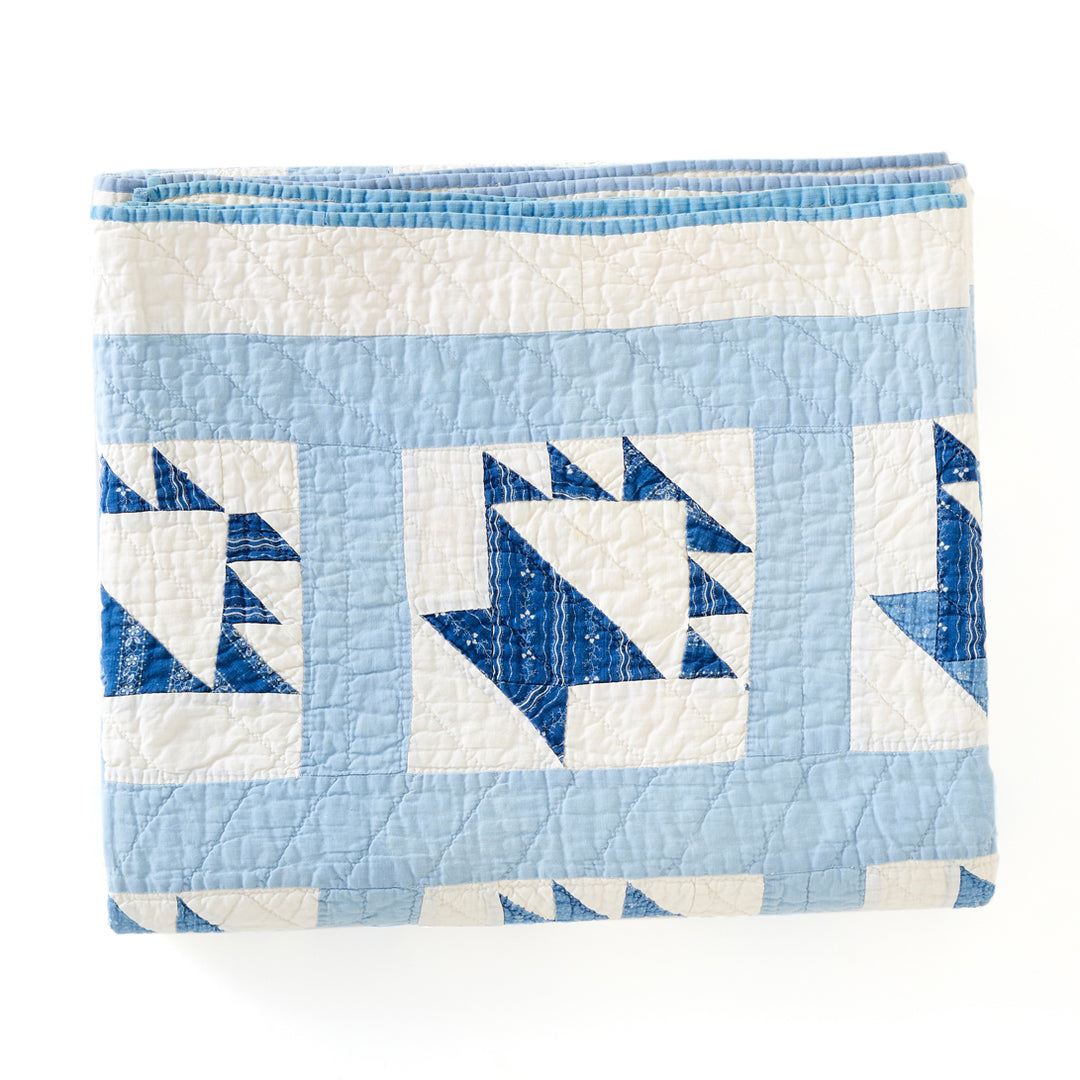 Vintage Indigo Basket Quilt