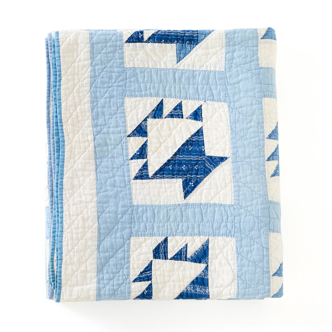 Vintage Indigo Basket Quilt
