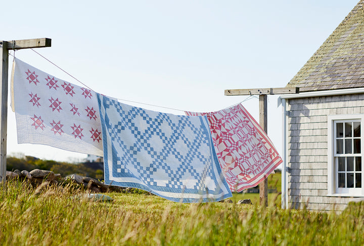 Vintage Red and White Ohio Star Quilt