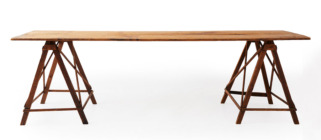 19th Century Sawhorse Table – Tori Jones Studio