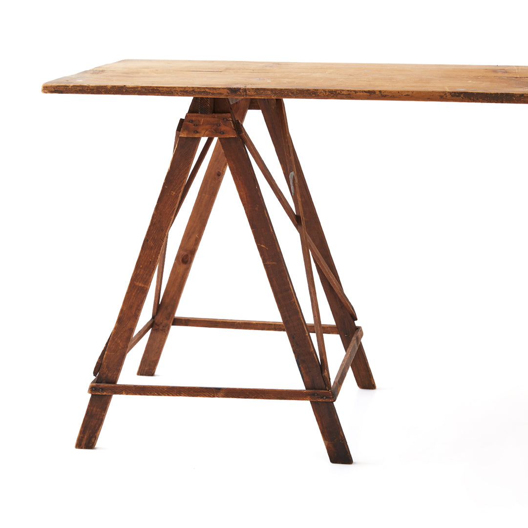 19th Century Sawhorse Table – Tori Jones Studio