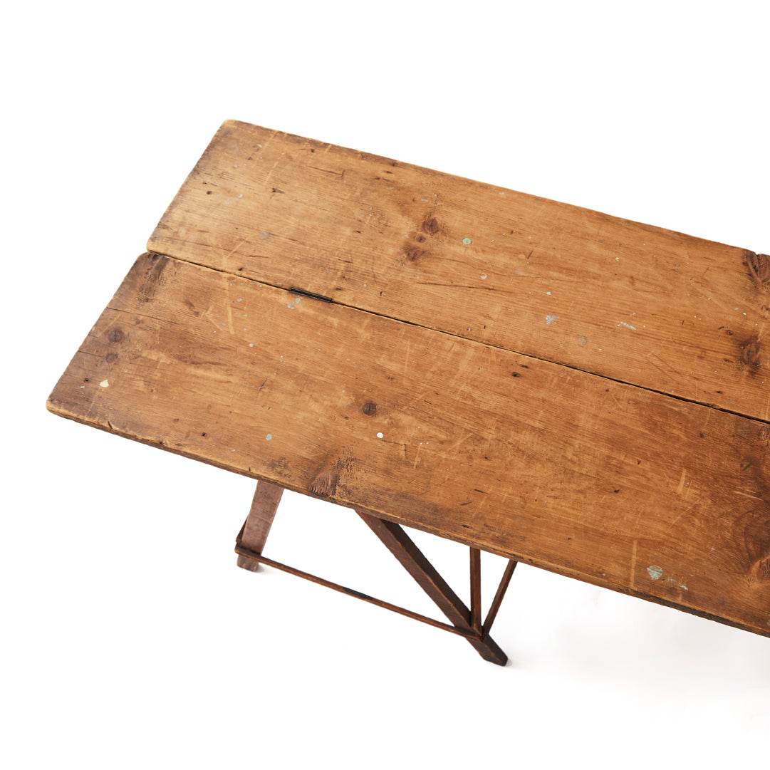 家具 Sawhorse Table 120 Antique Folding 19th Century Sawhorse Table – Tori Jones Studio