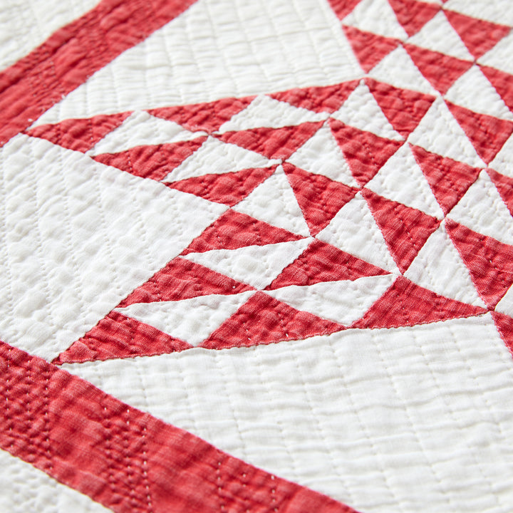 Heirloom Red Star Quilt, Late 19th Century