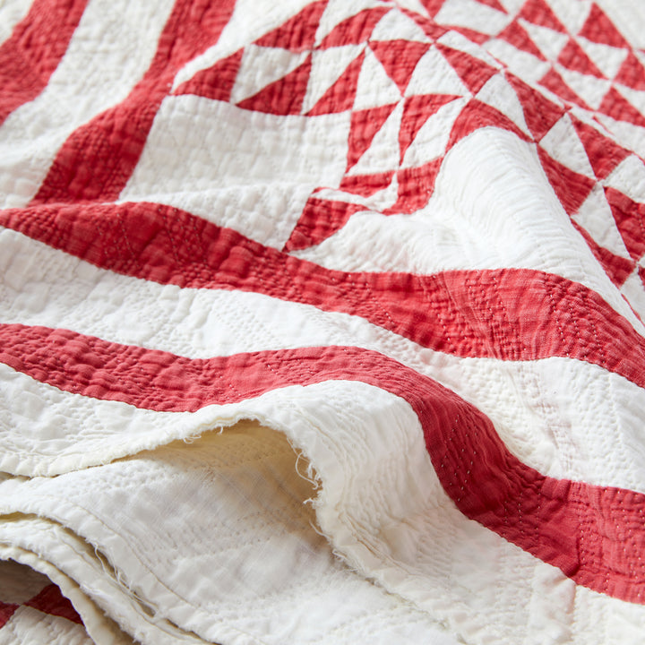 Heirloom Red Star Quilt, Late 19th Century