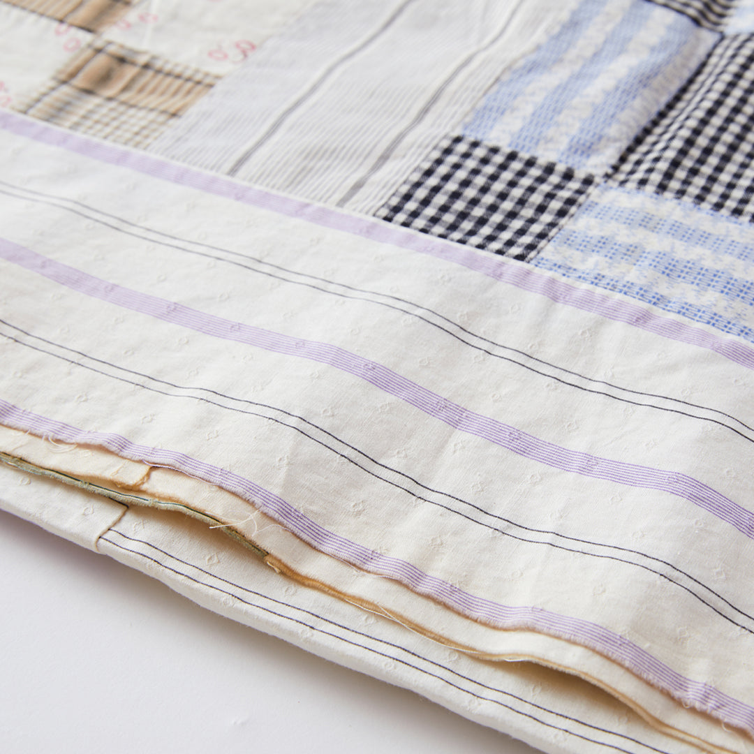 Vintage Shirting Patchwork Quilt Top