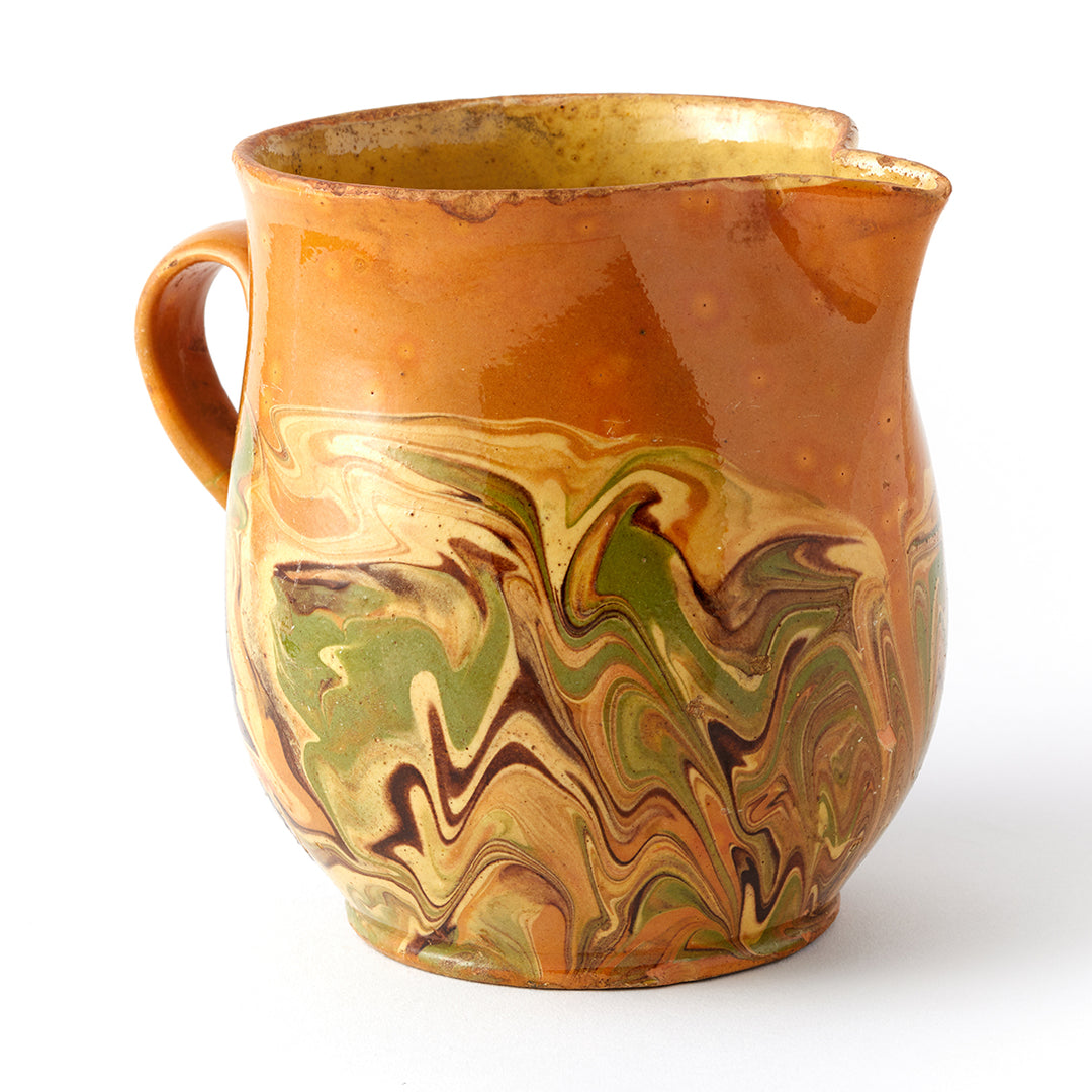 Antique French Jaspé Pitcher