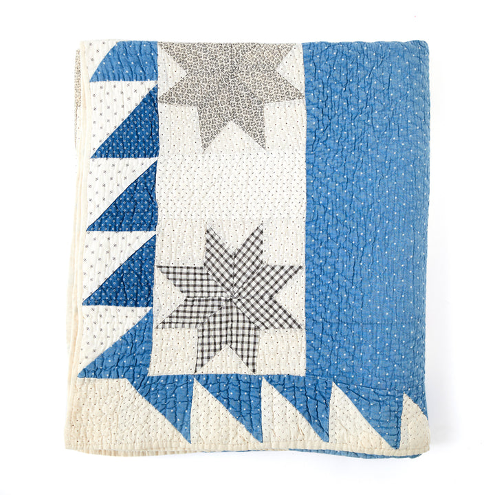 Vintage Striped Lemoyne Star Quilt