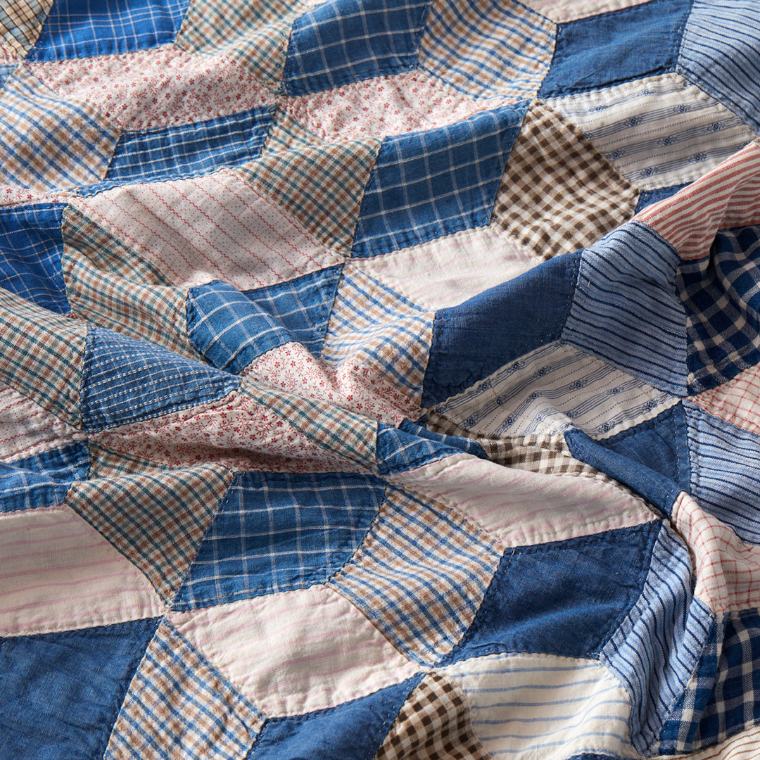 Antique Tumbling Block Quilt, Circa 1900