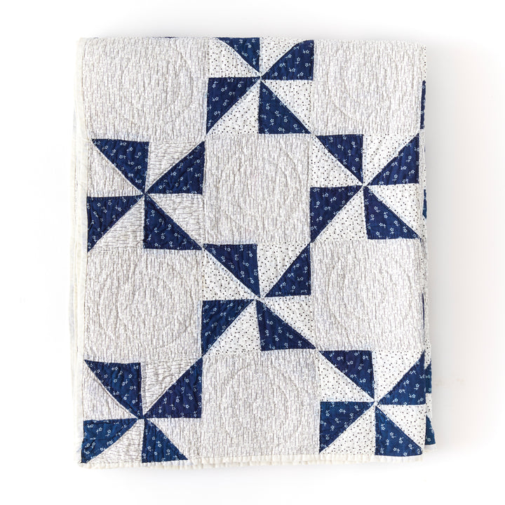Antique Windmill/Pinwheel Quilt, Circa 1880