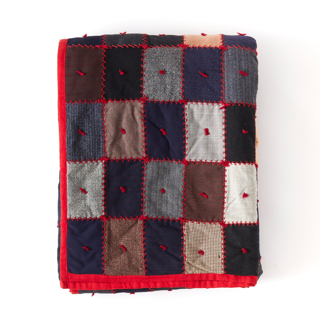 Vintage Wool Patchwork Quilt, circa 1920