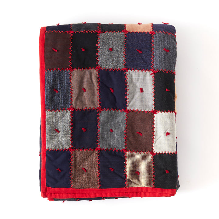 Vintage Wool Patchwork Quilt, circa 1920