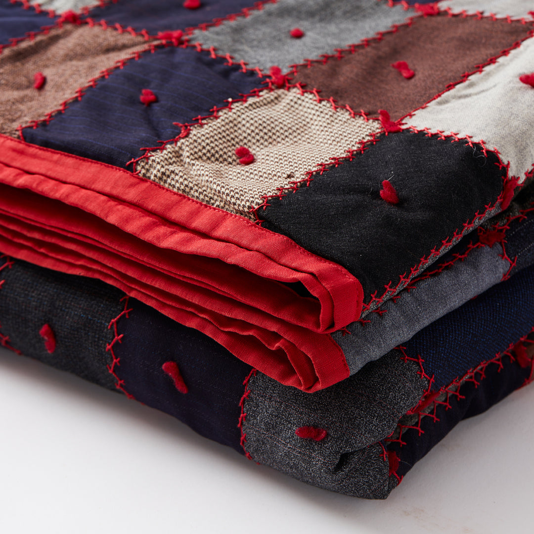 Vintage Wool Patchwork Quilt, circa 1920