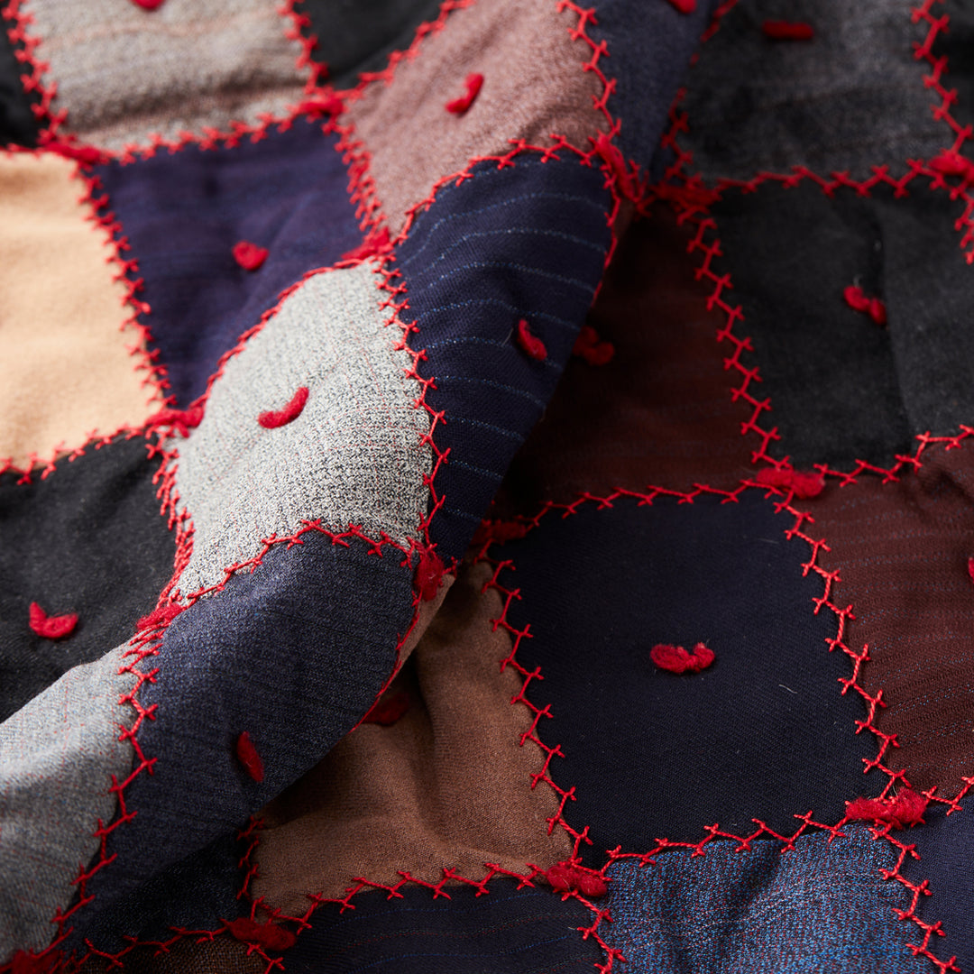 Vintage Wool Patchwork Quilt, circa 1920