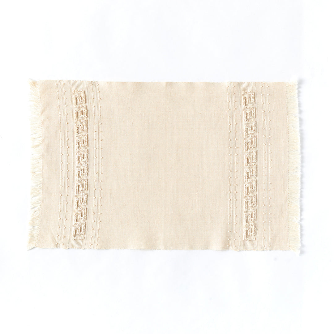 Embroidered Portuguese Placemats, Natural on Natural