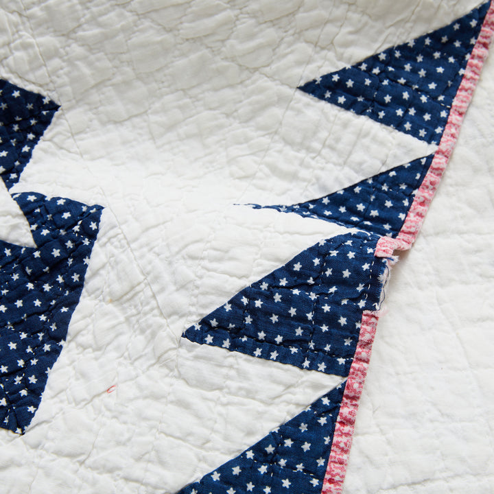 Antique Four T Indigo Quilt, circa 1890-1910