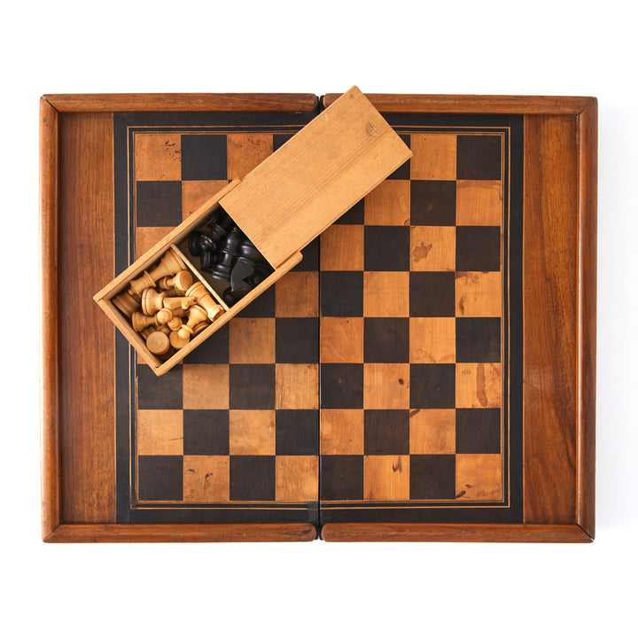 Antique Backgammon and Chess Set, circa 1910