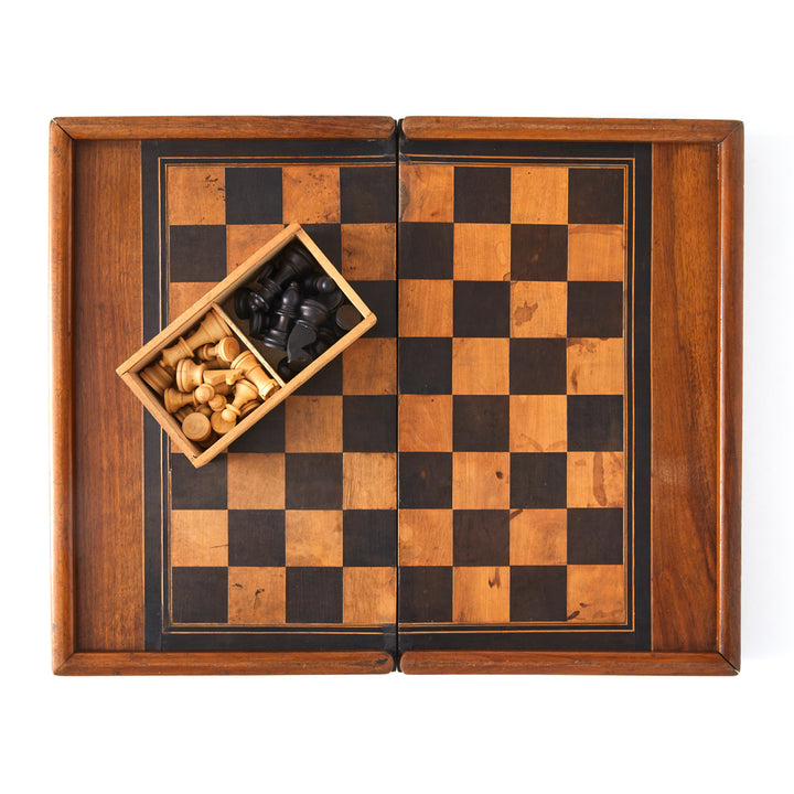 Antique Backgammon and Chess Set, circa 1910