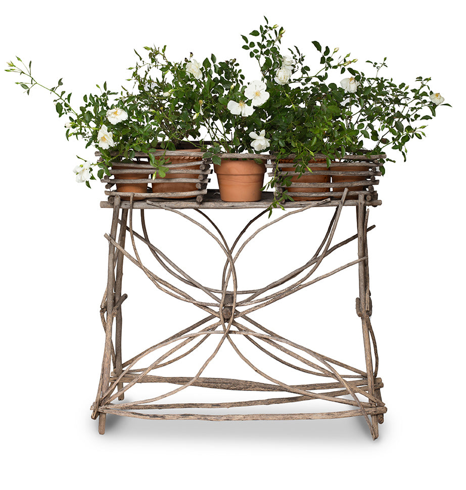 Adirondack Style Twig Plant Stand