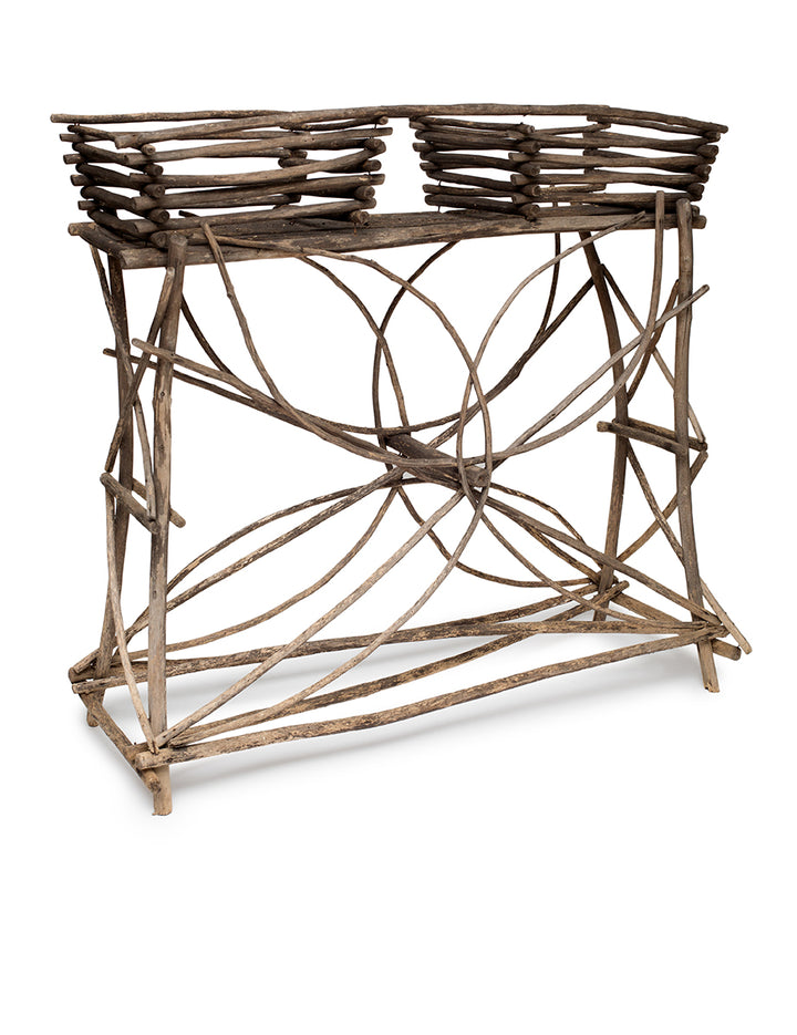Adirondack Style Twig Plant Stand