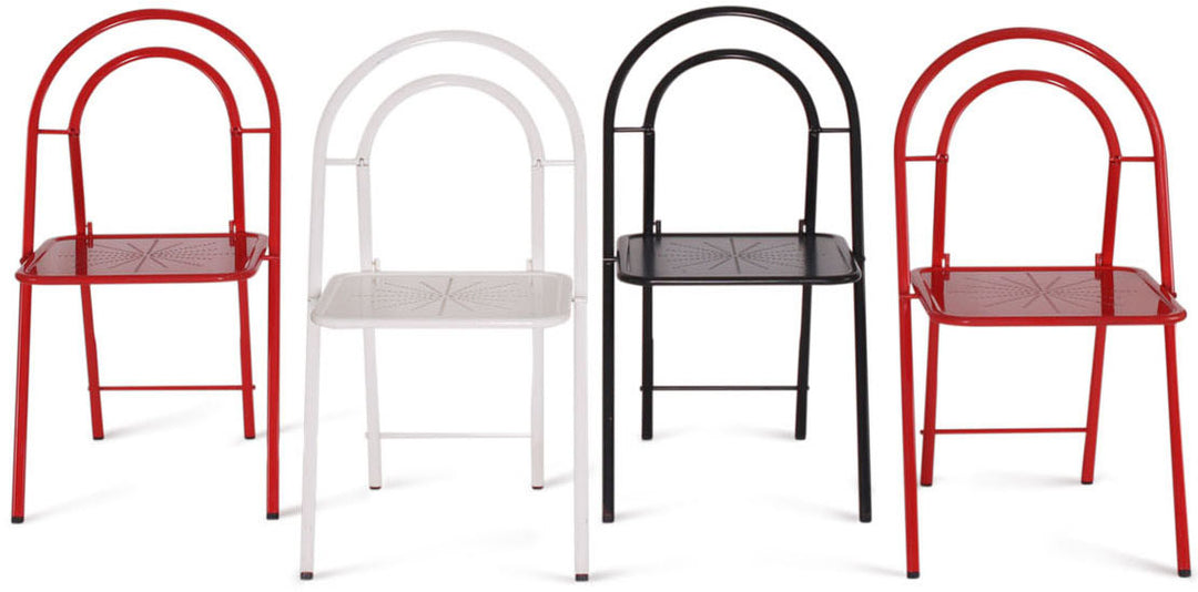 Set of Metal Folding Dining Chairs by Bieffeplast