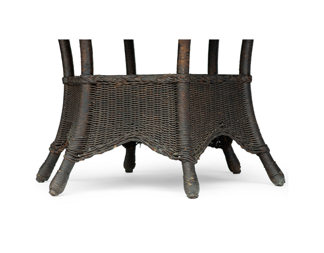 Antique 6-Legged Wicker Table