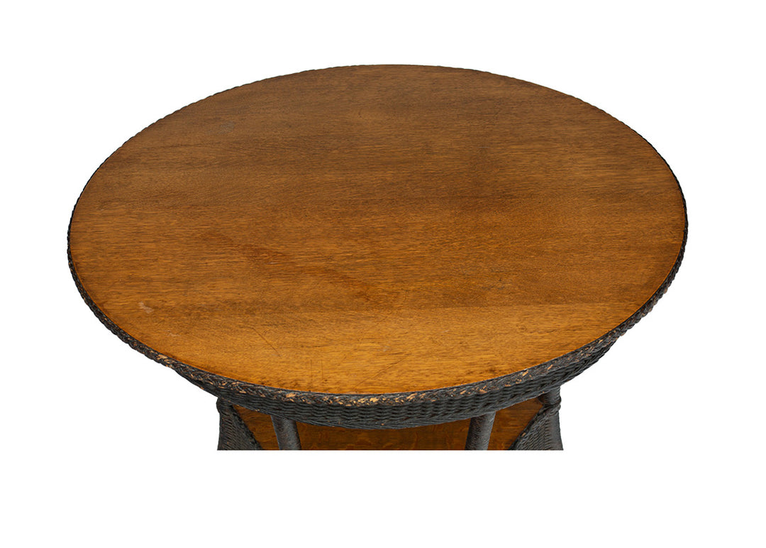Antique 6-Legged Wicker Table