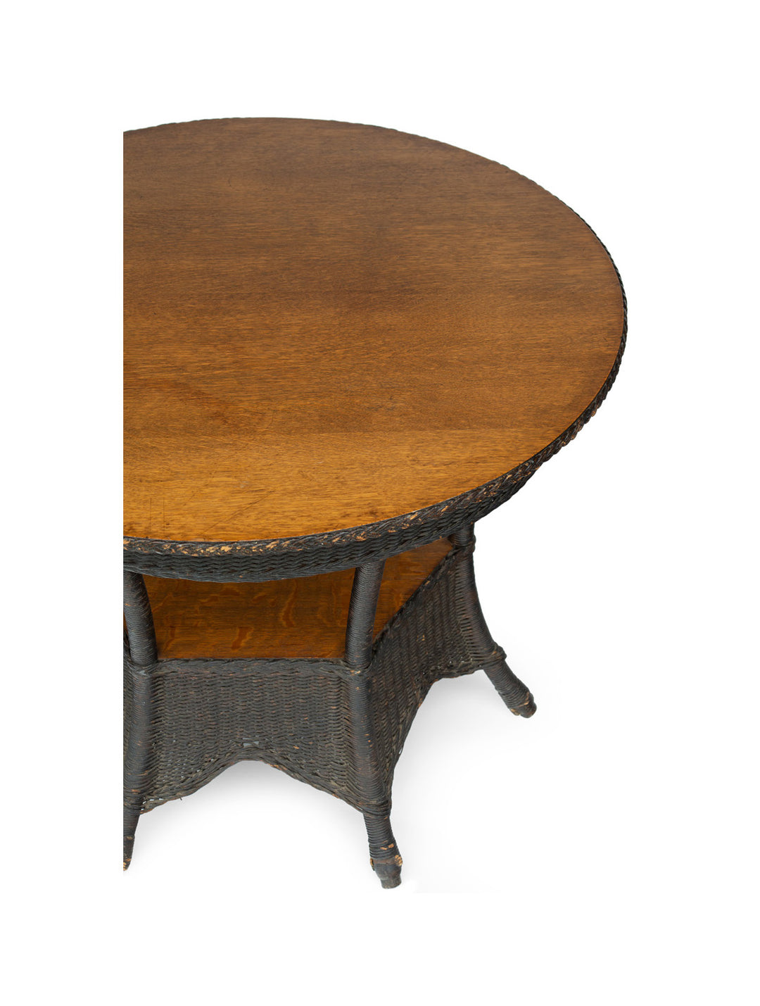 Antique 6-Legged Wicker Table