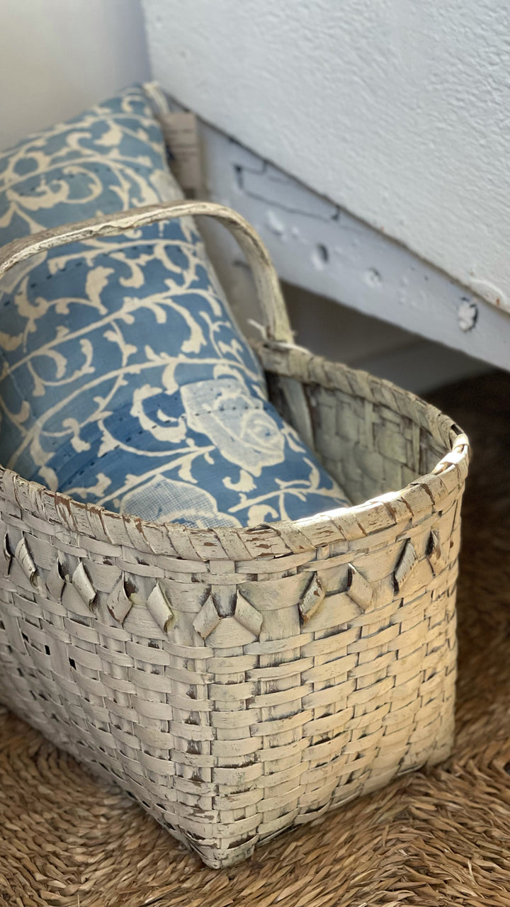 Vintage Whitewashed Basket