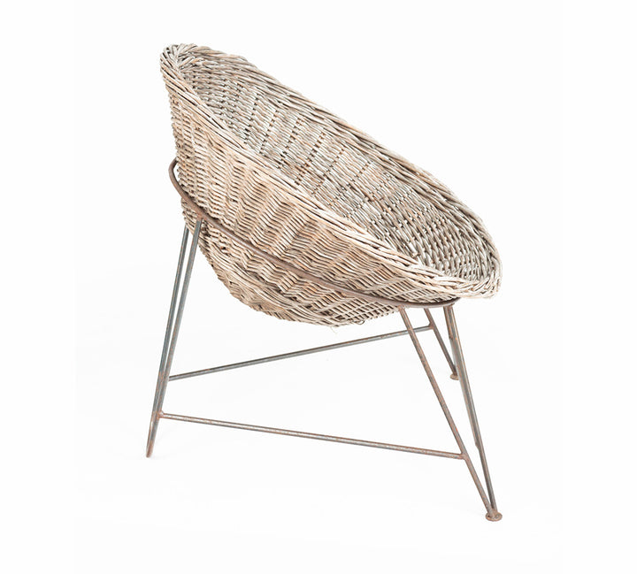 Pair of Vintage Rattan Hoop Chairs
