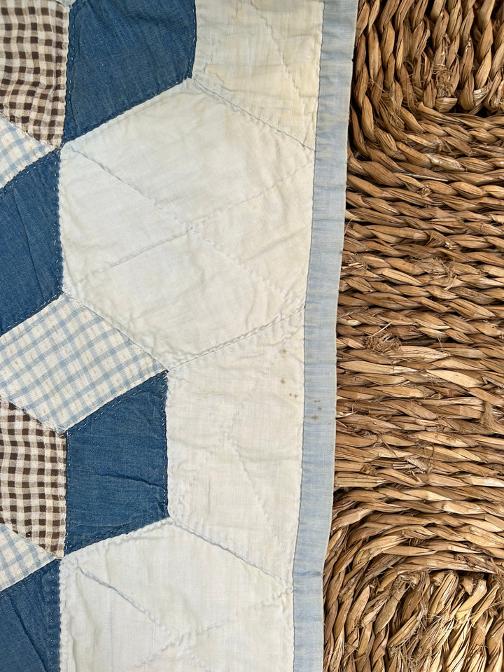 Antique Tumbling Block Quilt, Circa 1900