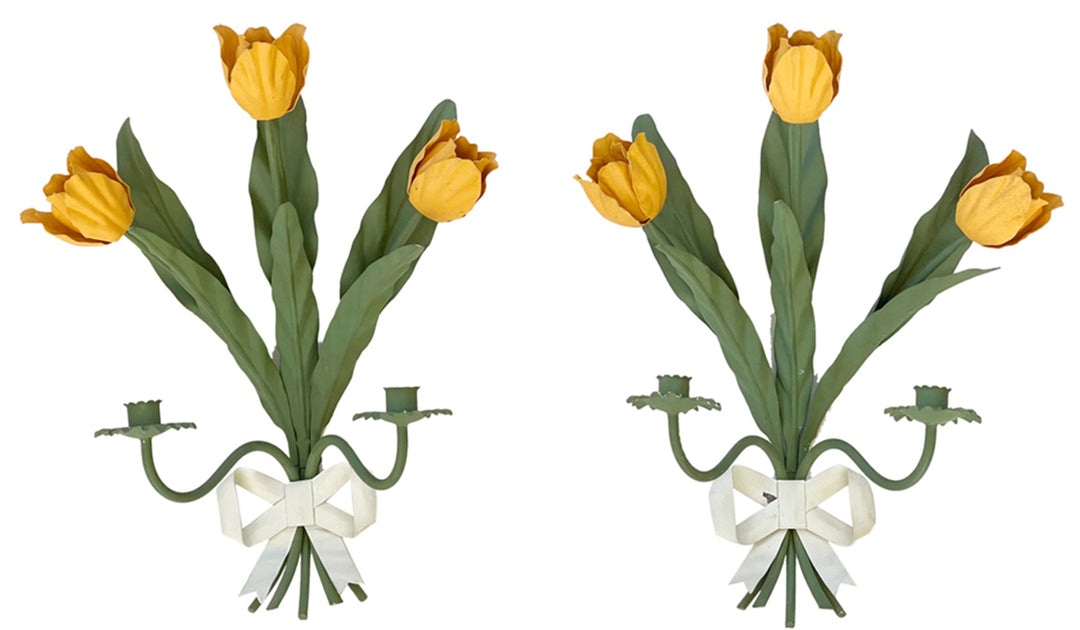 Pair of Vintage Tole Sconces