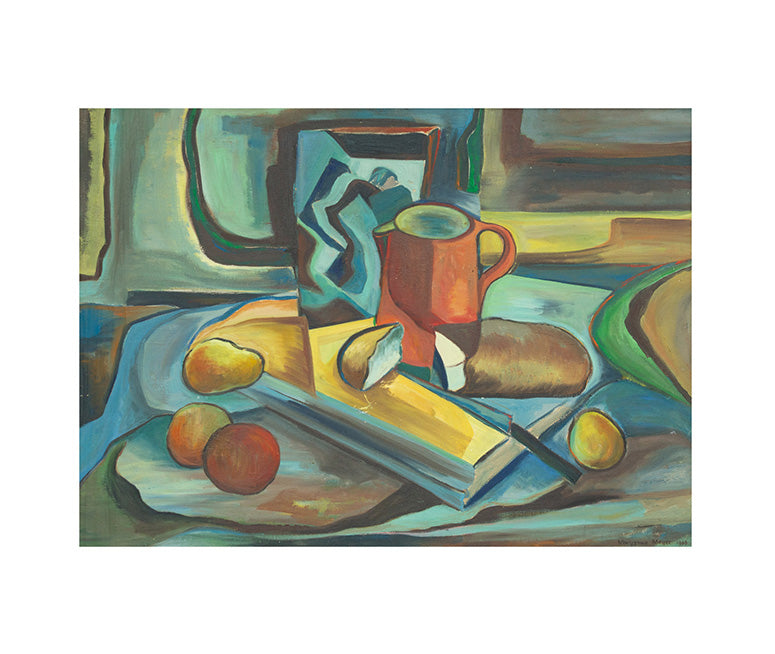 Mary Anne Meyer, Large Cubist Oil Painting, 1948