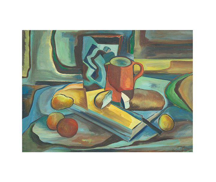 Mary Anne Meyer, Large Cubist Oil Painting, 1948