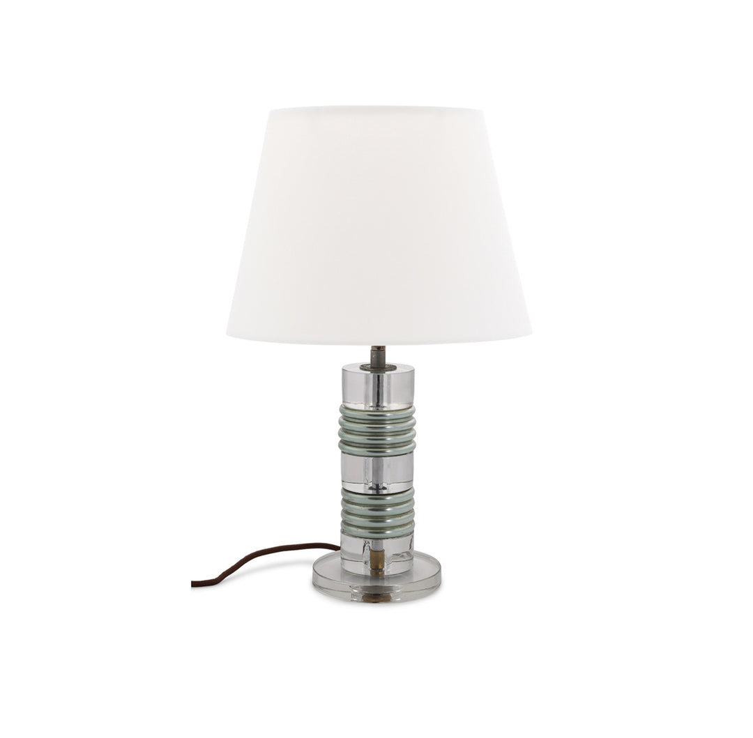 Mid-Century Ribbed Glass Lamp