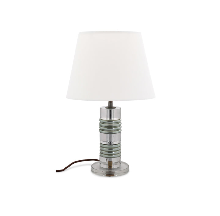 Mid-Century Ribbed Glass Lamp