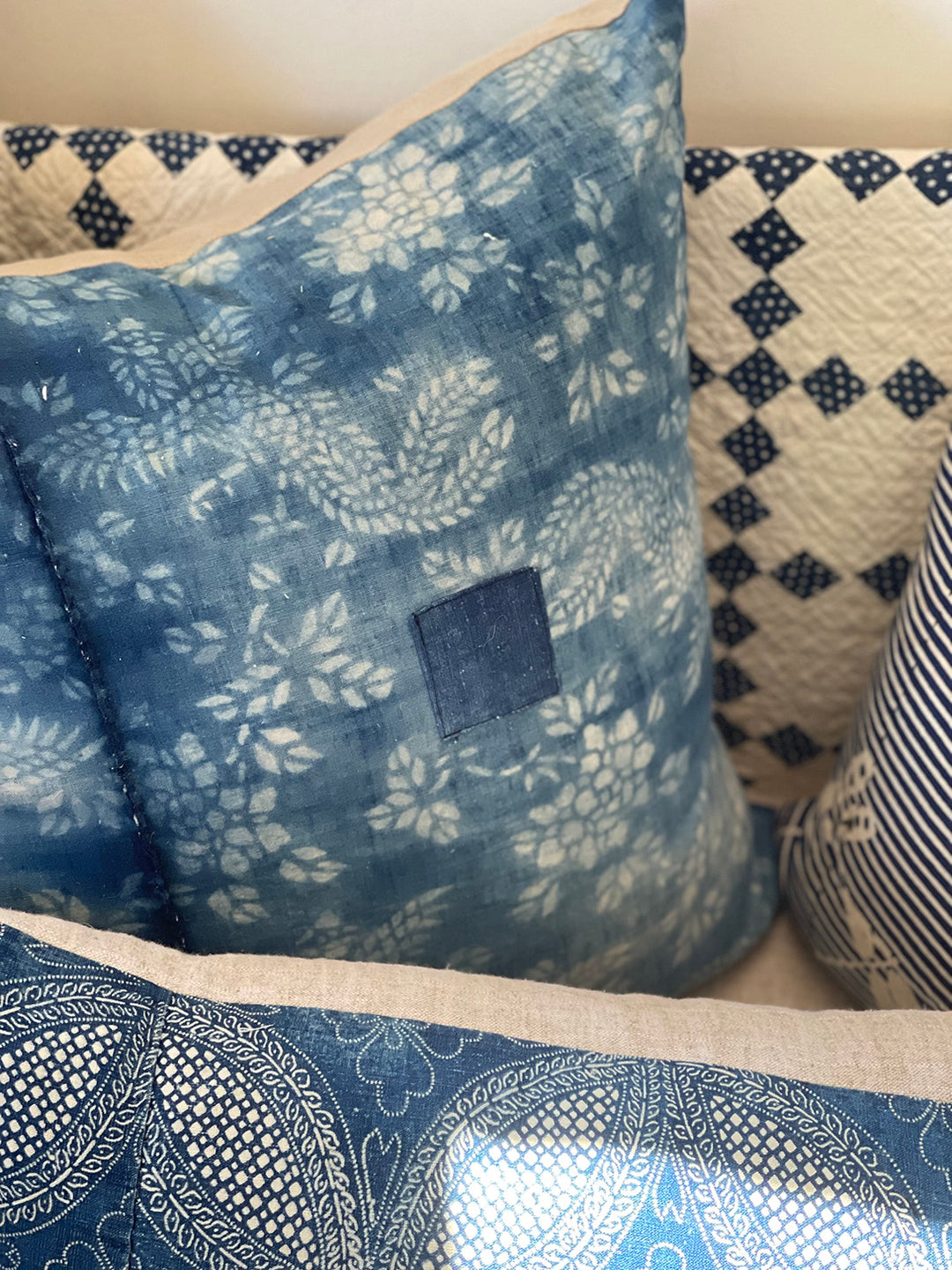 Vintage Nankeen Pillow 2