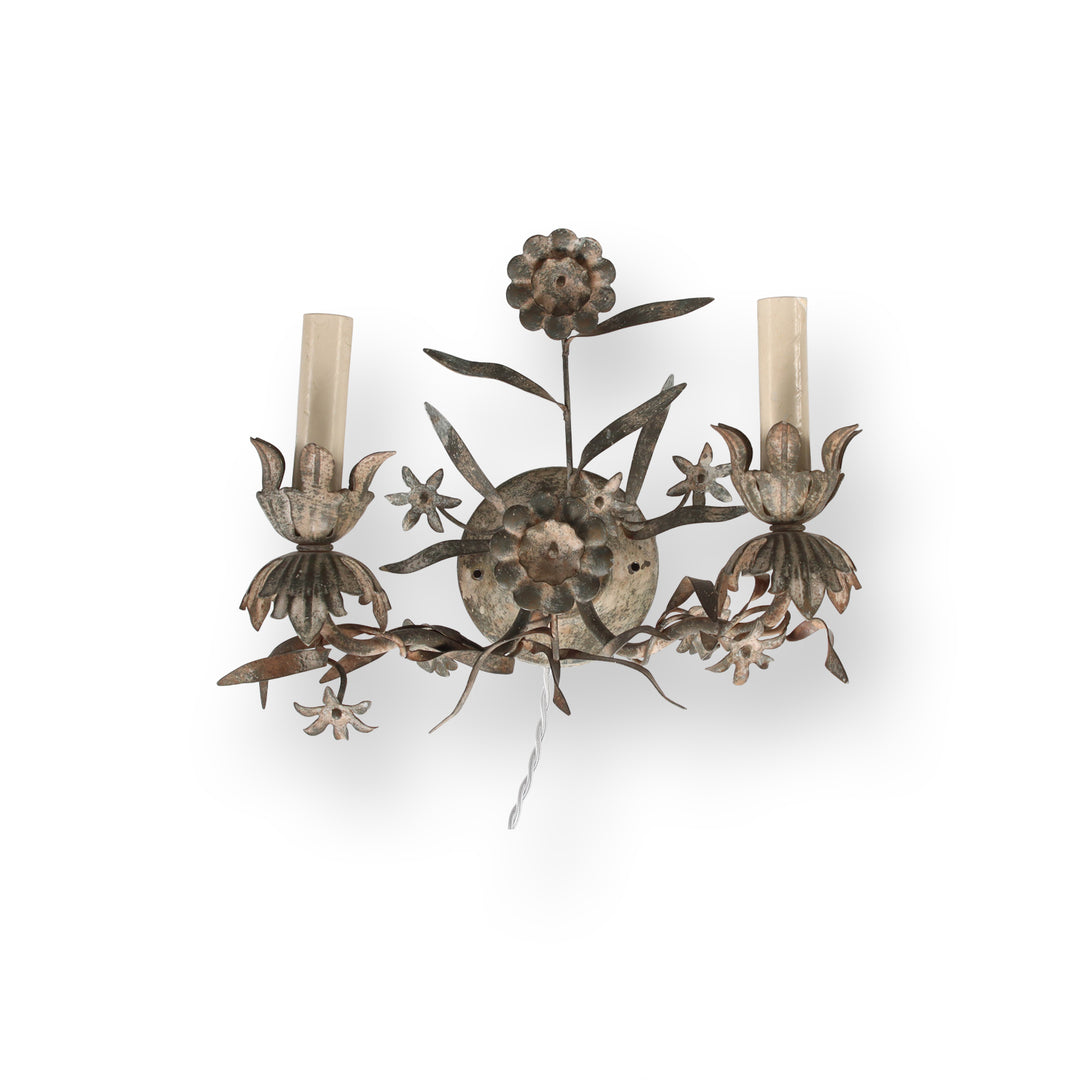 Pair of Vintage Tole Sconces 3