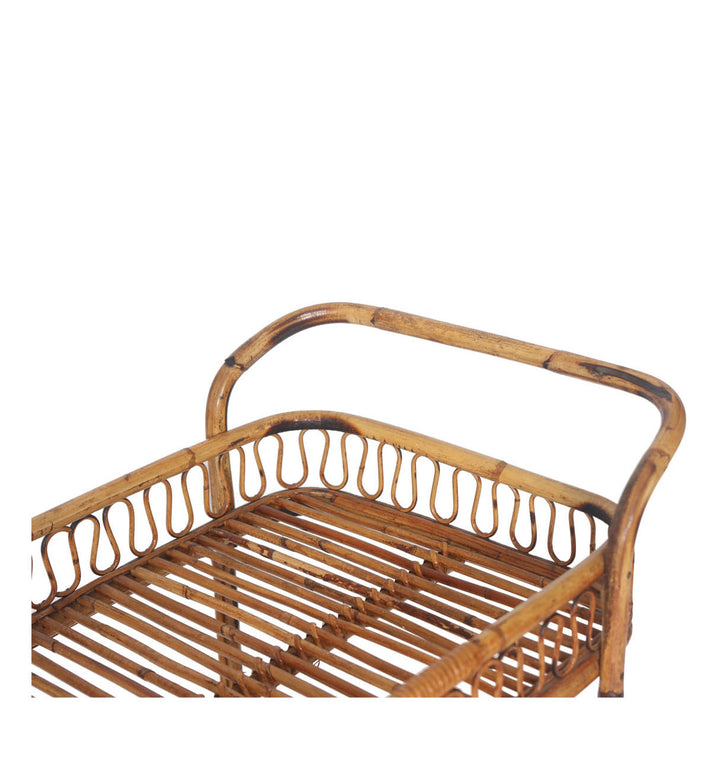 Mid-Century Rattan Bar Cart
