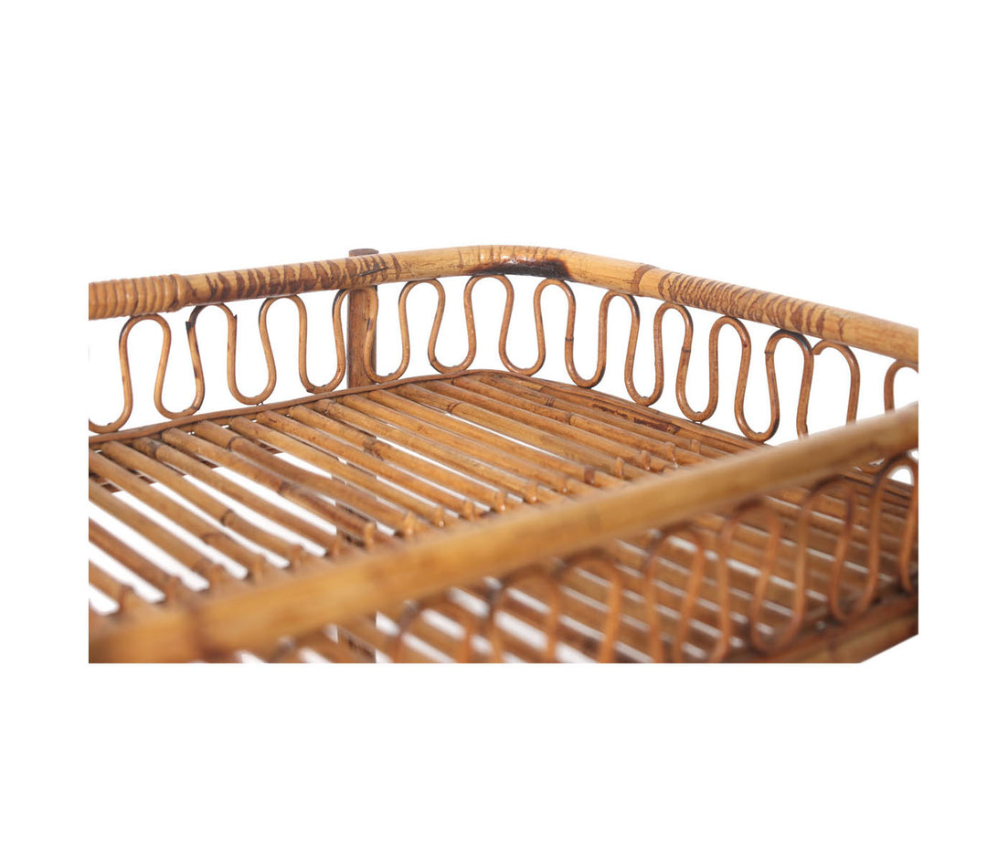 Mid-Century Rattan Bar Cart
