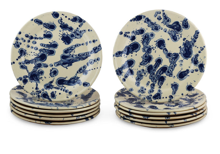 Set of 12 Splatterware Plates