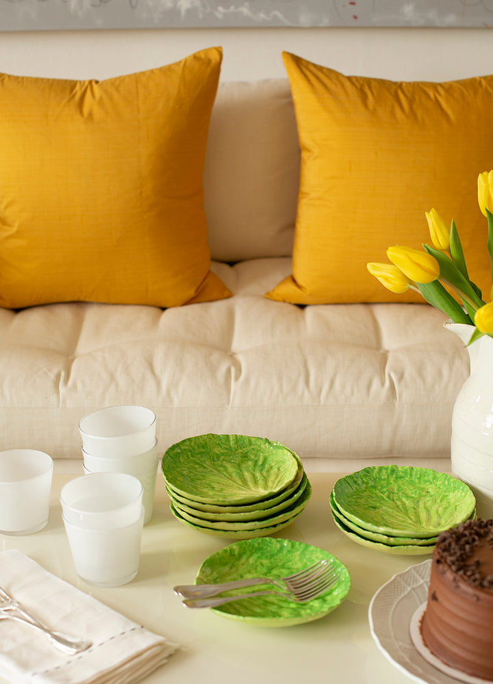 Set of 11 Lettuce Ware Plates