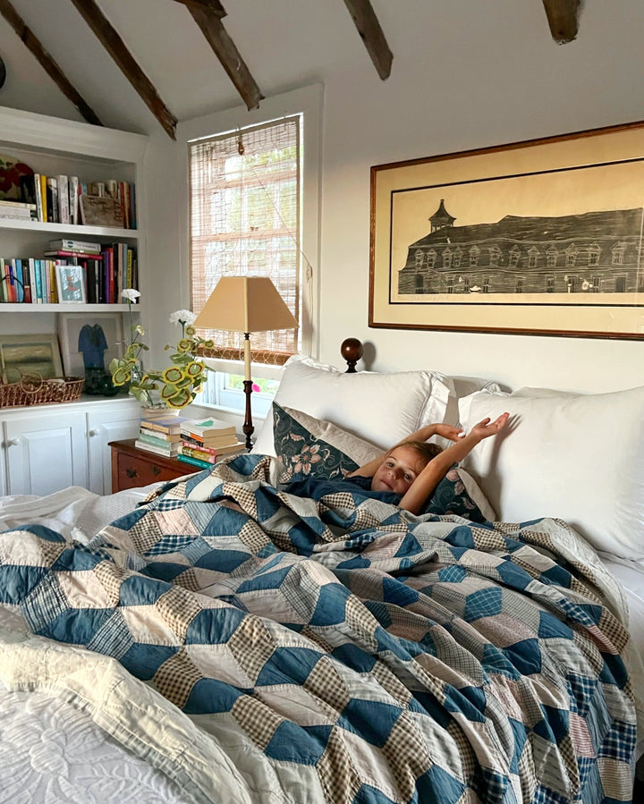 Antique Tumbling Block Quilt, Circa 1900